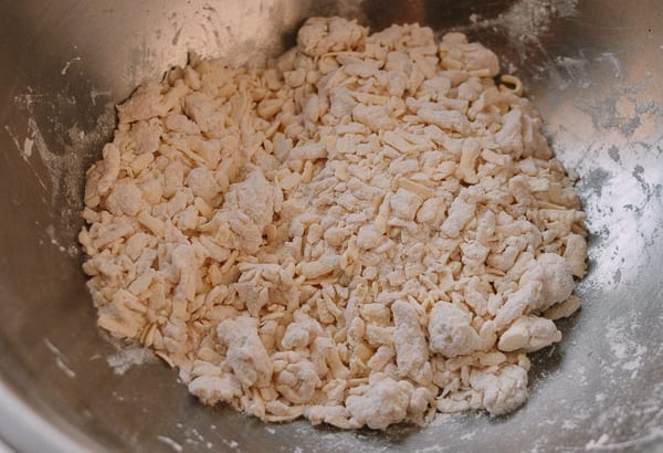 mixing rough Puff Pastry dough, by thewoksoflife.com