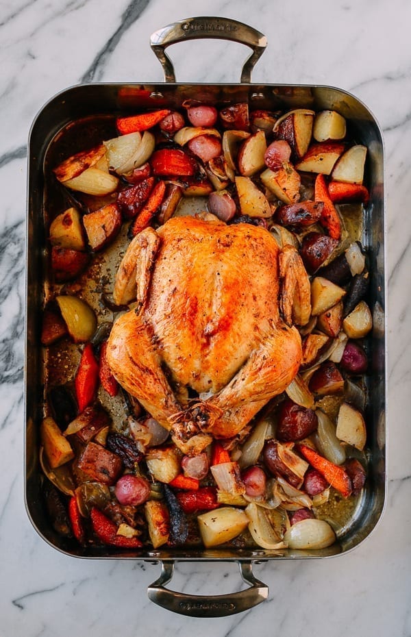 Baked Whole Chicken in One Pan, thewoksoflife.com