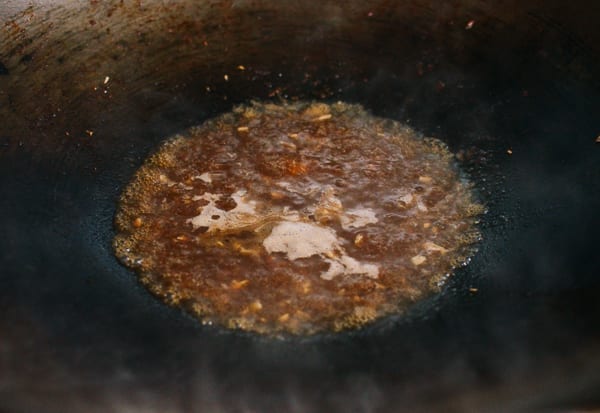 Sauce mixture added to wok, thewoksoflife.com