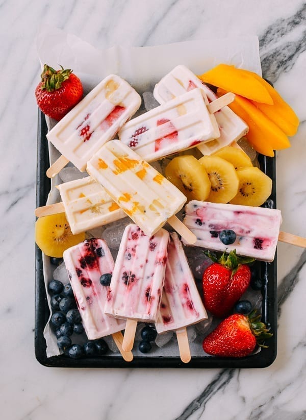 Fruit & Yogurt Popsicles, thewoksoflife.com