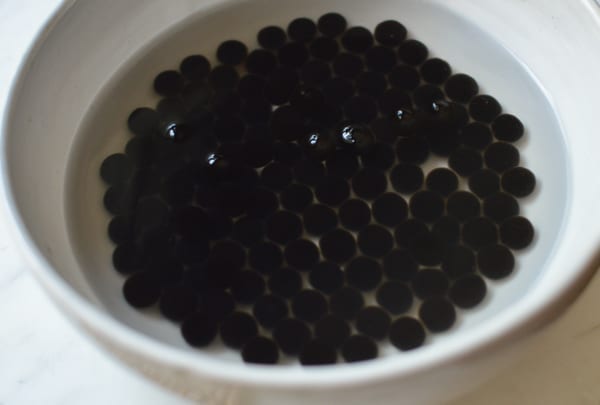 Cooked black tapioca pearls, thewoksoflife.com