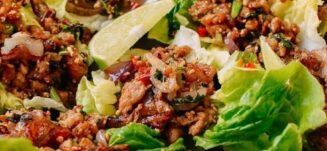 Chicken larb in lettuce cups, thewoksoflife.com