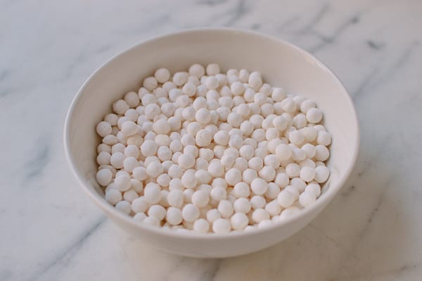 Dried white tapioca pearls, thewoksoflife.com