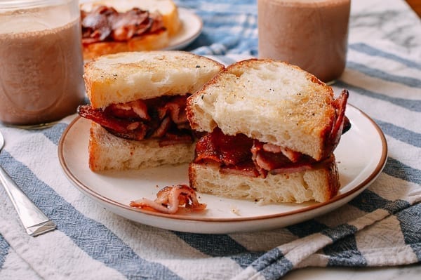 Wok Bacon Sandwiches, thewoksoflife.com