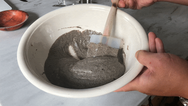 Mixing buckwheat pancake batter to show consistency, thewoksoflife.com