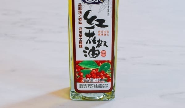 Red Sichuan Peppercorn Oil bottle label, thewoksoflife.com