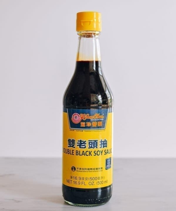 Bottle of Koon Chun Double Black Soy sauce, thewoksoflife.com