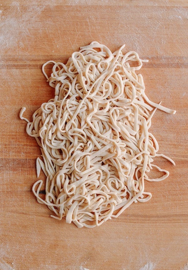 Pile of homemade noodles, thewoksoflife.com