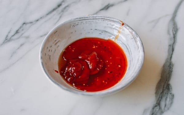 Honey, Sriracha, and Chili Oil MIxture, thewoksoflife.com