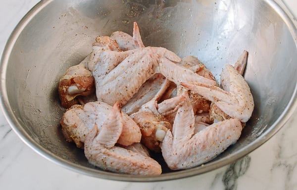 White pepper marinated chicken wings, thewoksoflife.com
