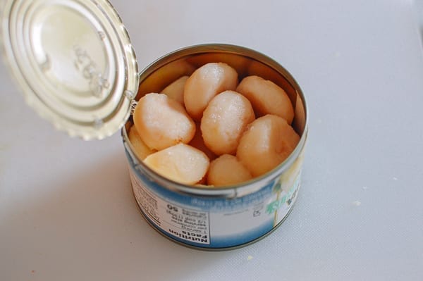 Canned water chestnuts, thewoksoflife.com