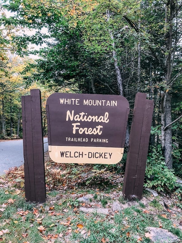 White Mountain National Forest Welch Dickey Trailhead Sign, thewoksoflife.com