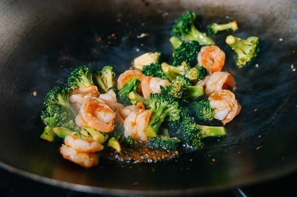 Shrimp and Broccoli in wok, thewoksoflife.com