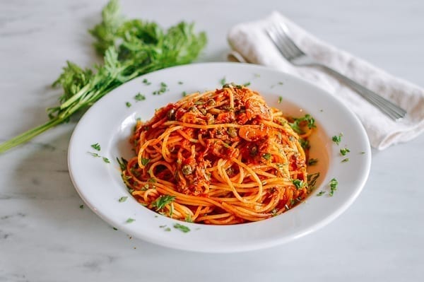 Tuna Tomato Spaghetti, thewoksoflife.com