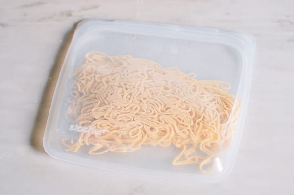 Noodles in freezer bag, thewoksoflife.com