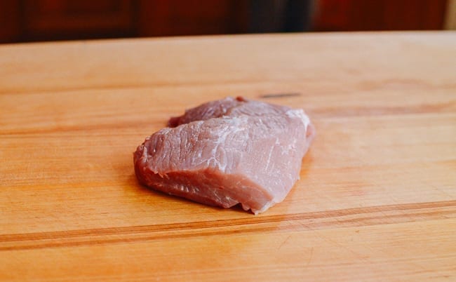 Piece of pork shoulder for stir-fry, thewoksoflife.com