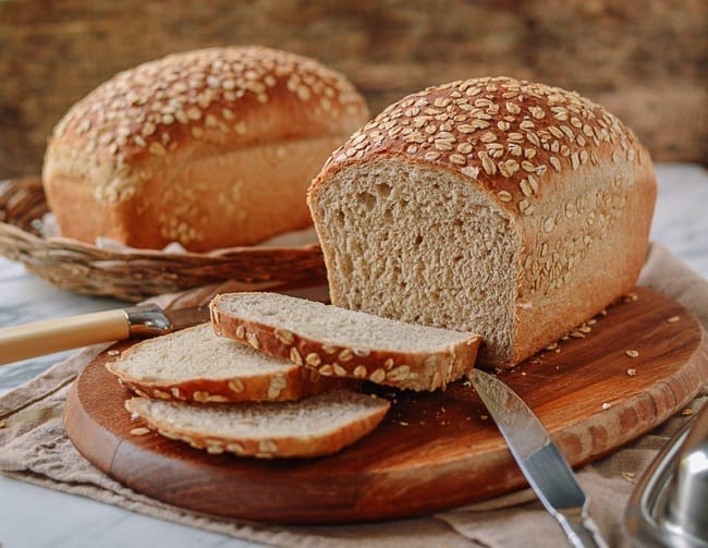 Sliced homemade multigrain sandwich bread, thewoksoflife.com