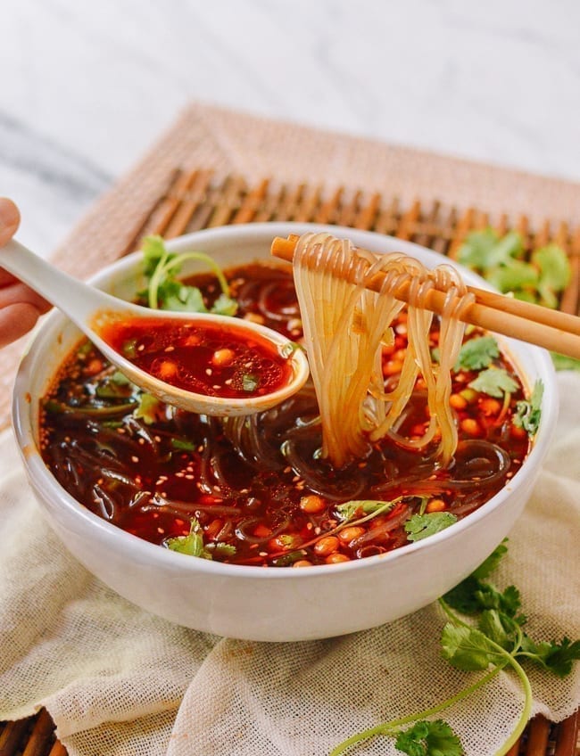 Suan La Fen (Chongching Hot and Sour Noodle Soup), thewoksoflife.com