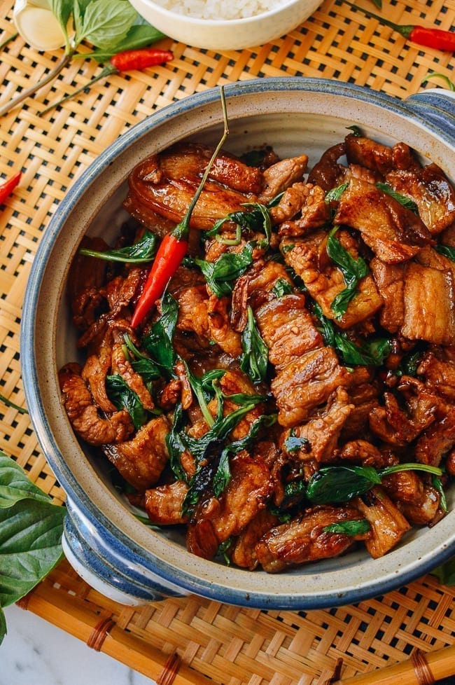 Thai Basil Pork Belly Stir-fry, thewoksoflife.com