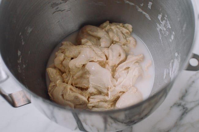 Dough washing process to make liangpi, thewoksoflife.com