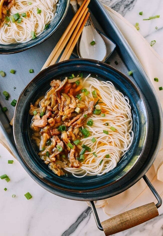 Zha Cai Shredded Pork Noodle Soup, thewoksoflife.com