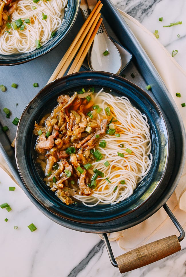 Zha Cai Shredded Pork Noodle Soup, thewoksoflife.com