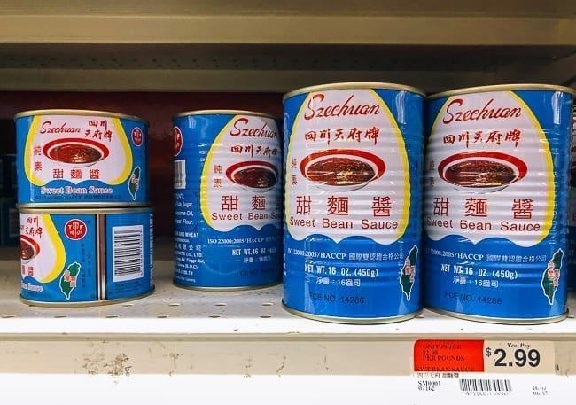 Sweet Bean Sauce (Tian Mian Jiang) sold in cans, thewoksoflife.com