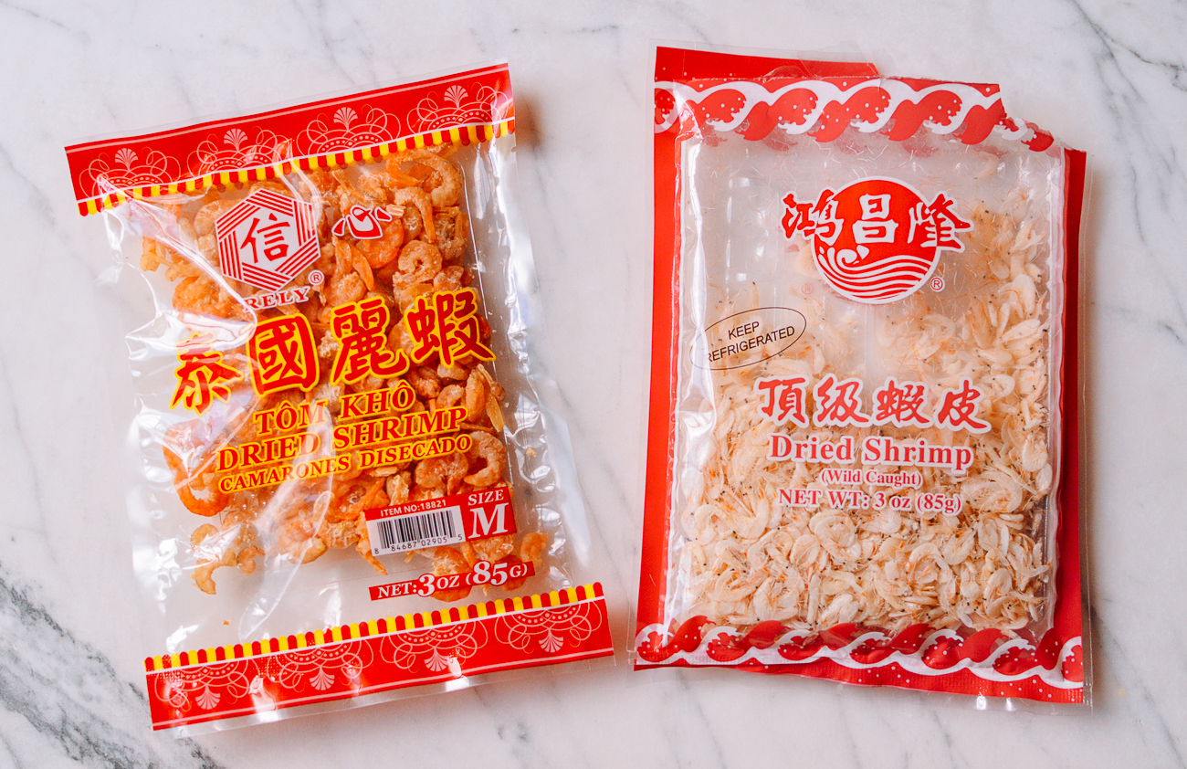 dried shrimp and dried shrimp flakes in packages