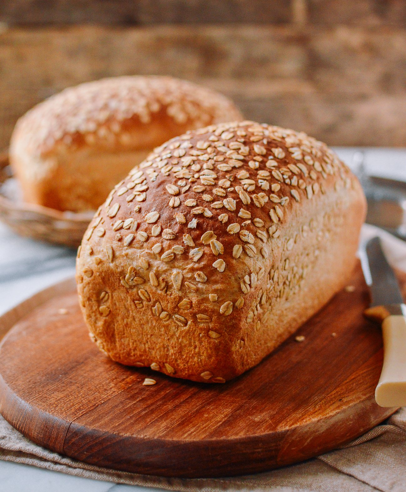 Loaf of homemade multigrain bread