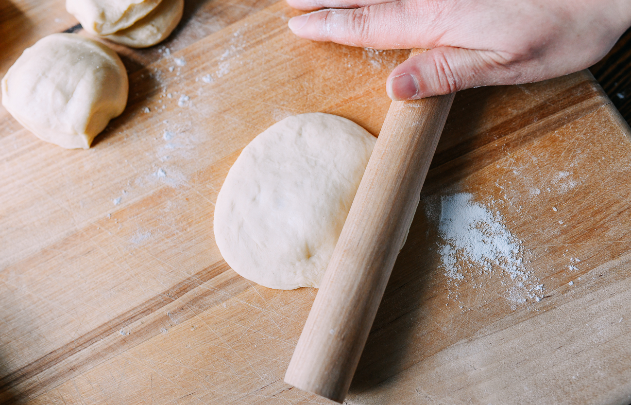 Rolling dough into individual