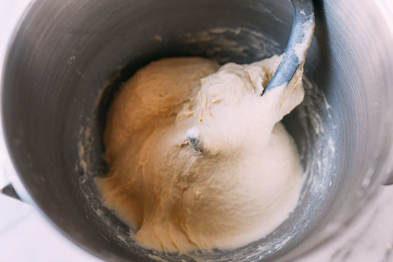 Milk Bread Dough in mixer