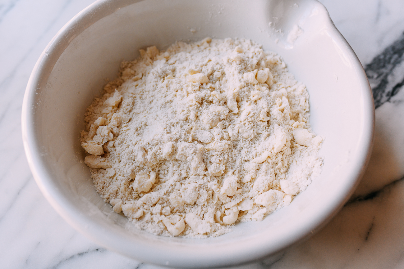 Butter, flour, and salt mix for pastry