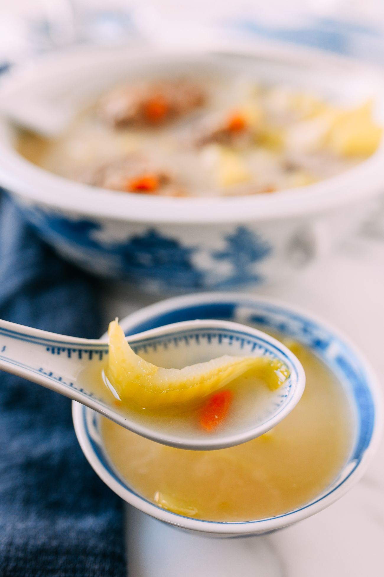 Chinese Mustard Green Soup with Pork Bones, Goji Berries, and Dates