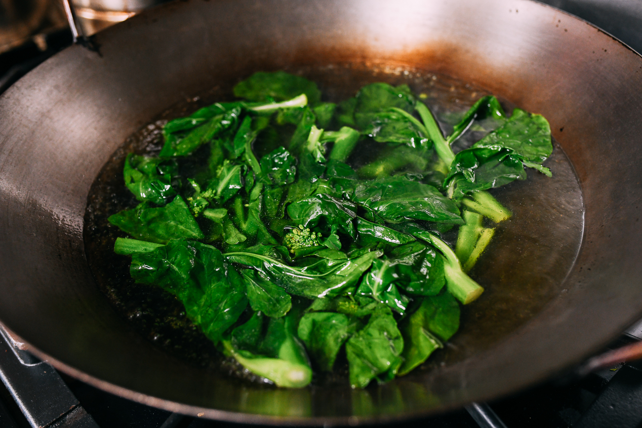 Chinese Broccoli in boiling water