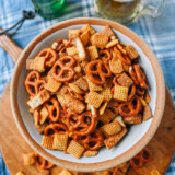 "Cheesy" Homemade Chex Mix with Fermented Tofu