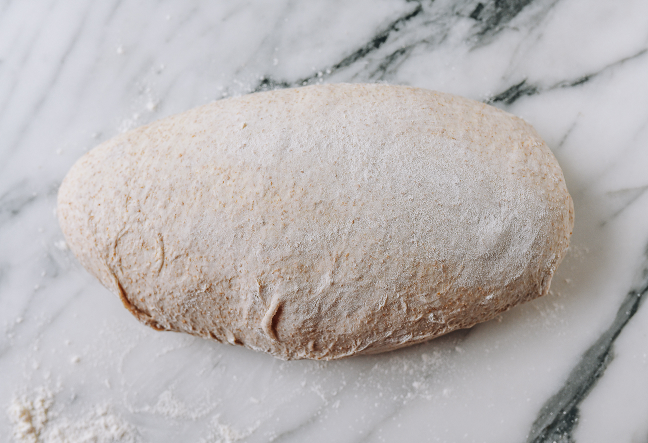 Lightly floured dough