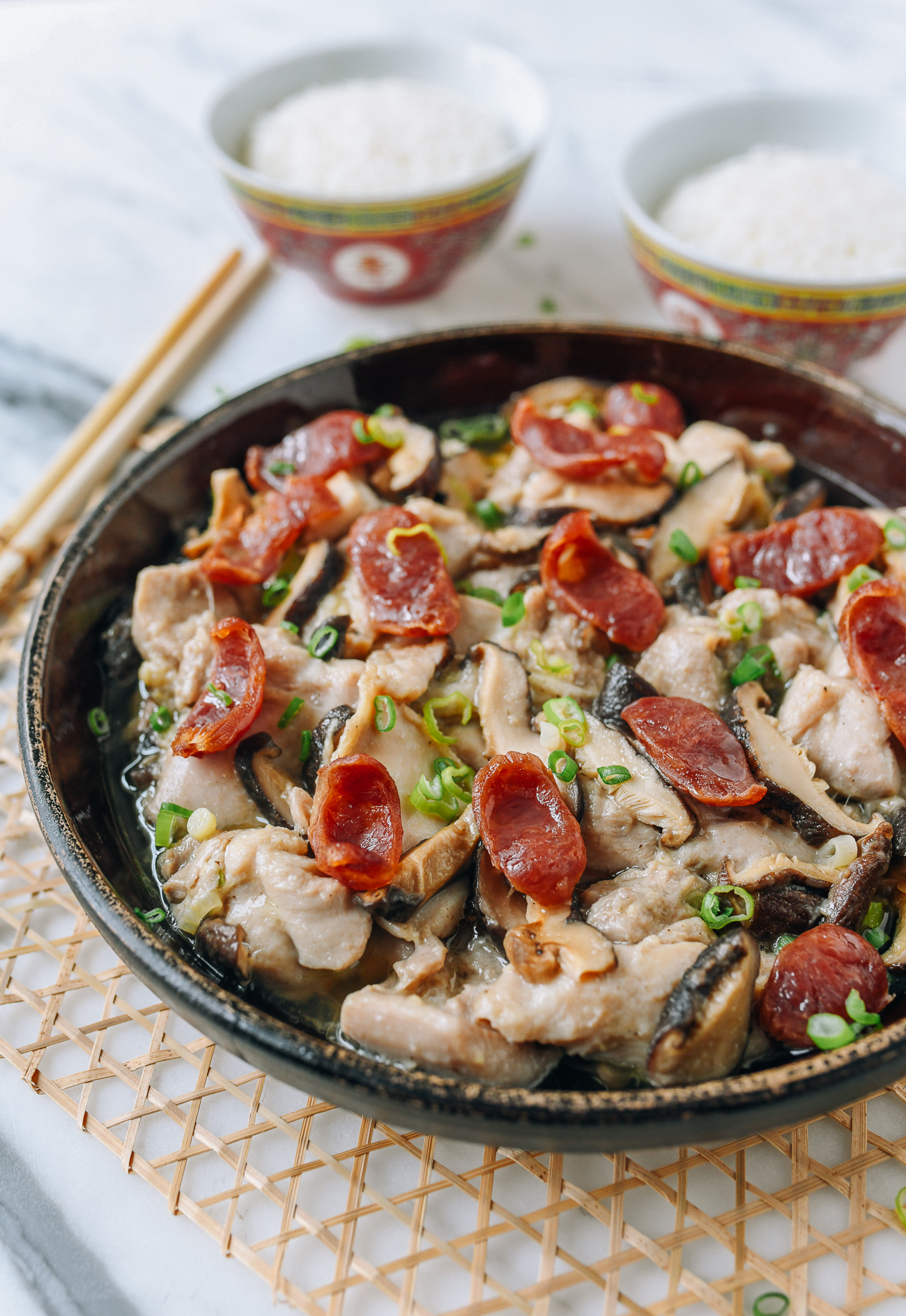 Steamed Chicken with Chinese Sausage