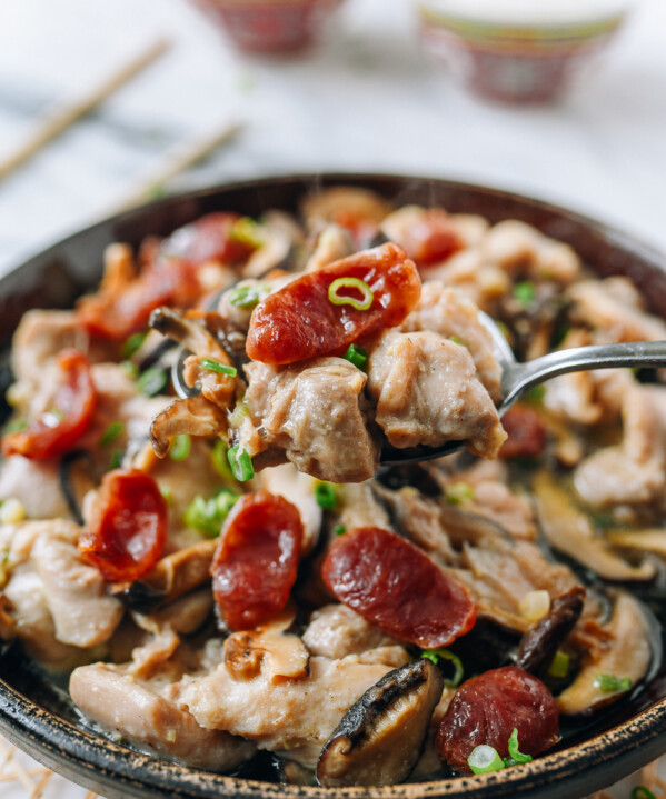 Steamed Chicken with Chinese Sausage