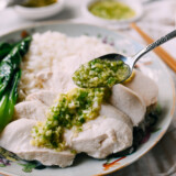 Poached Chicken Breast with Ginger Scallion Oil