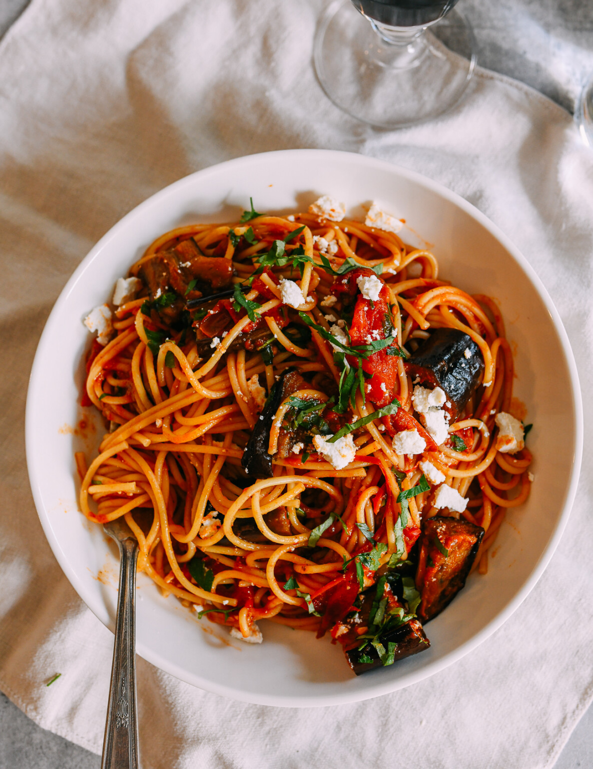 Pasta Alla Norma with Roasted Eggplant &amp; Tomatoes - The Woks of Life