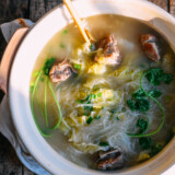Salted Pork Bone Soup with Napa Cabbage and Glass Noodles