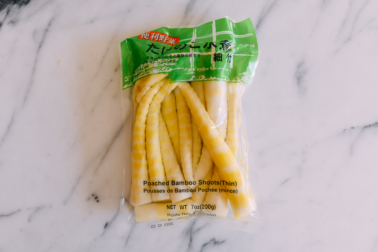 Package of poached spring bamboo shoots