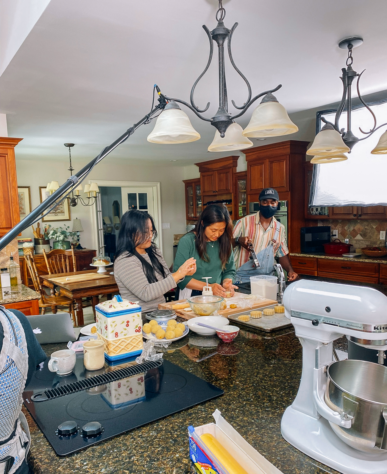 Filming Kaitlin and Judy making mooncakes