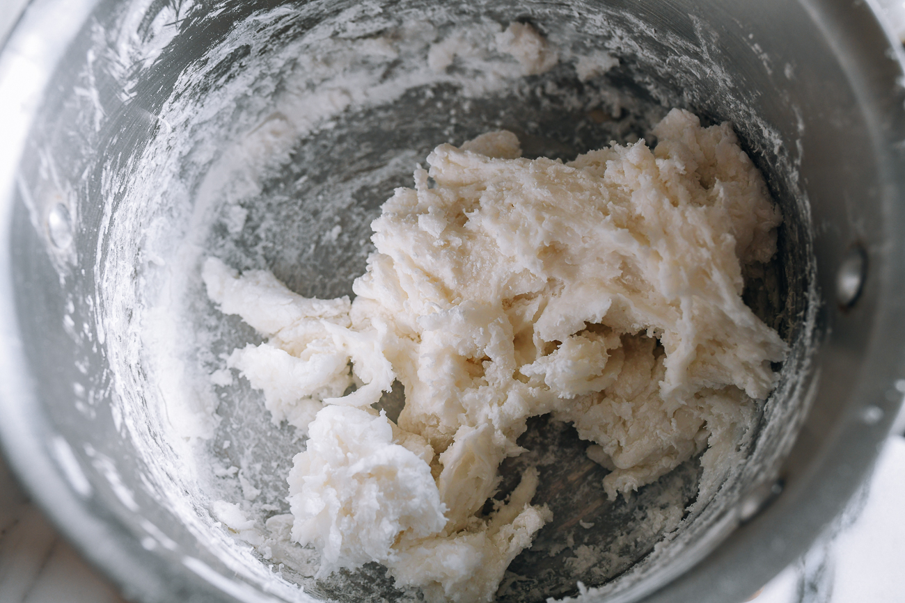 shaggy dough of starch and water