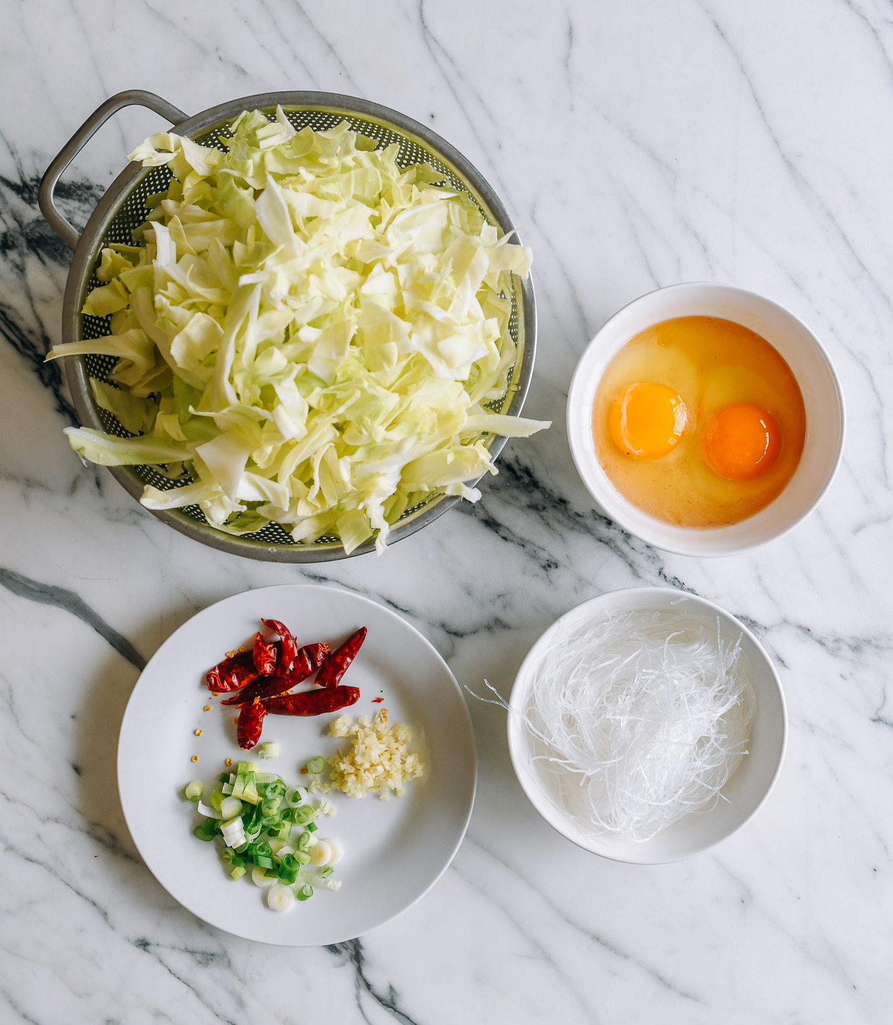 Ingredients for cabbage stir-fry