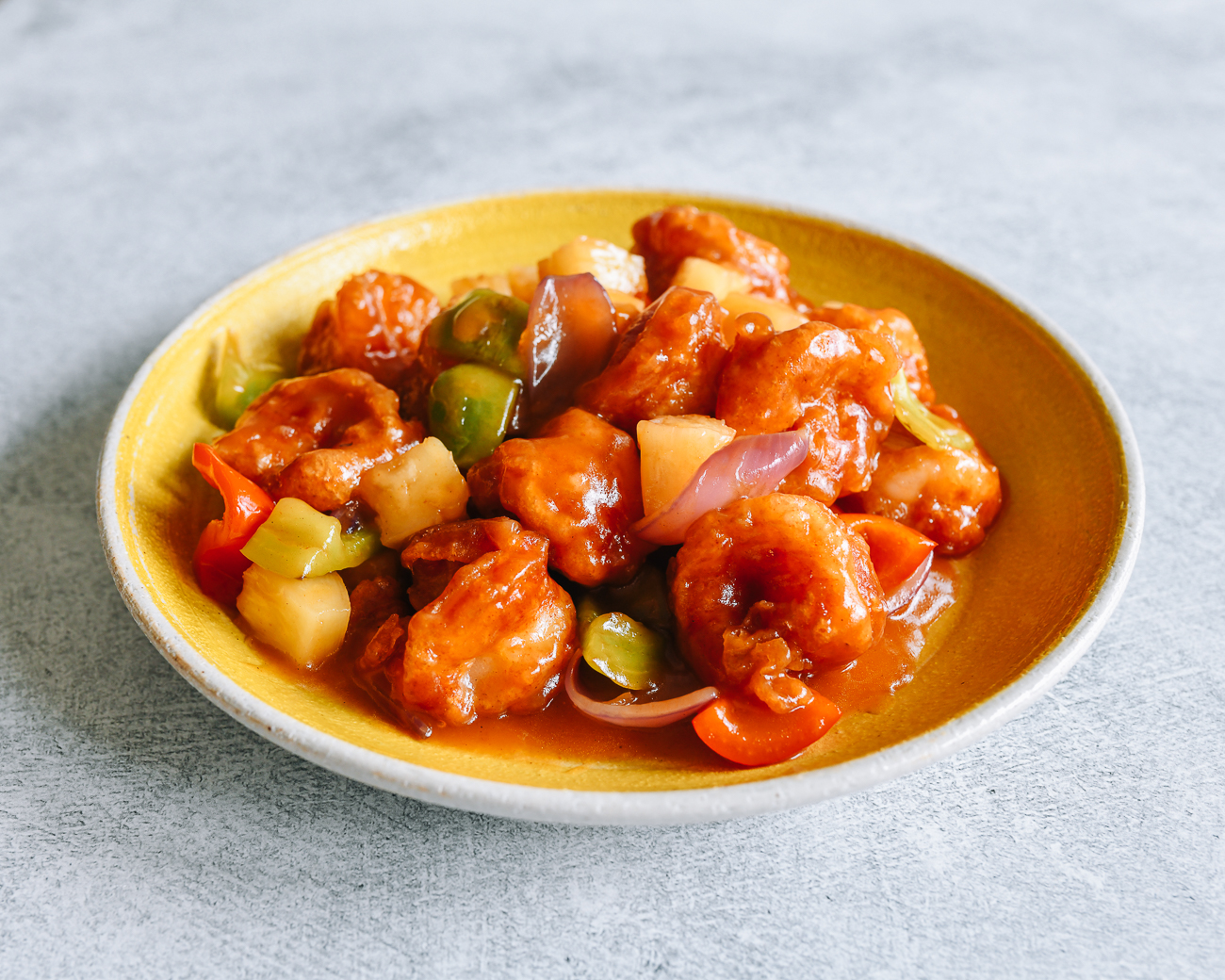 Plate of Sweet and Sour Shrimp