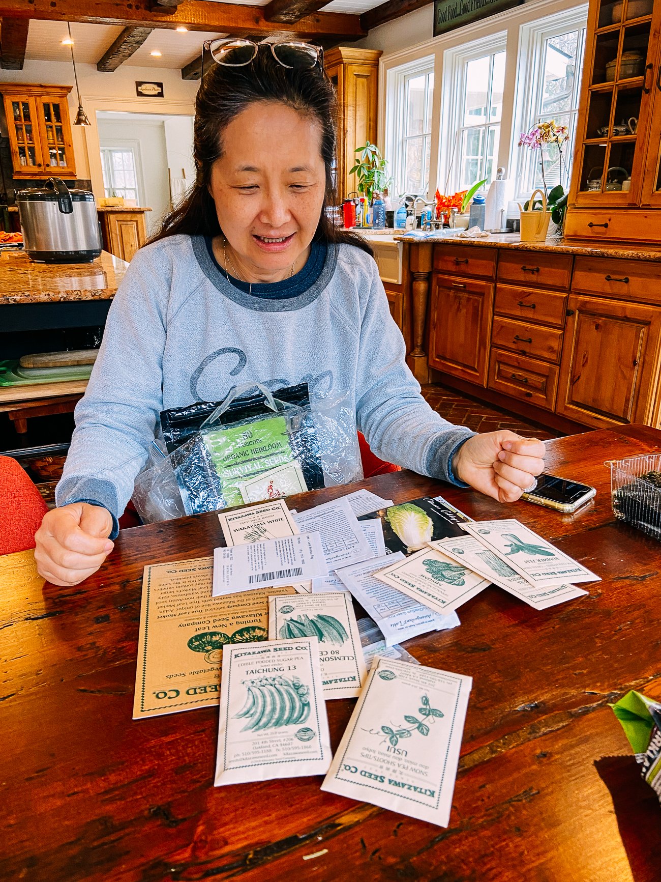 Judy with seed packets