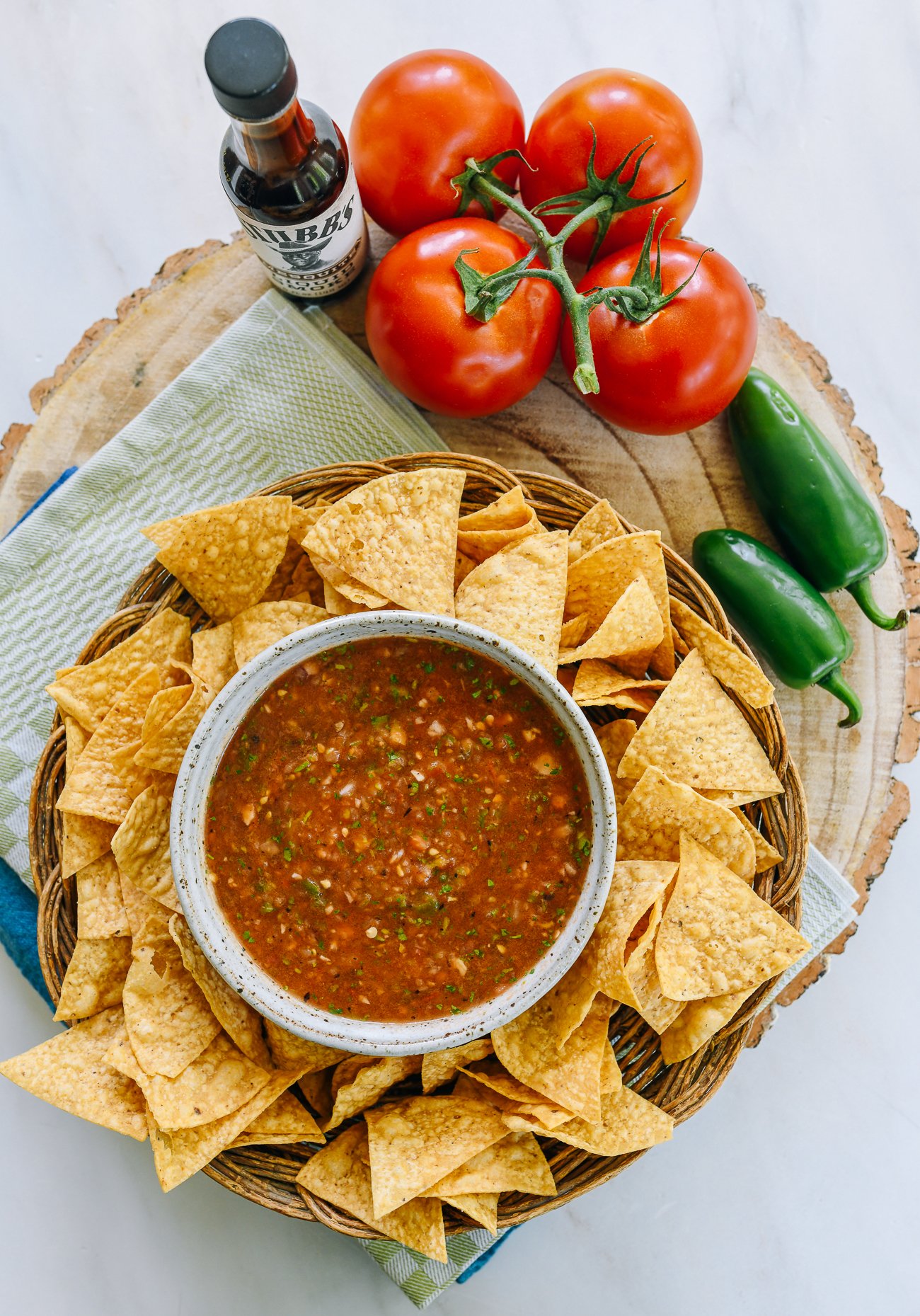 restaurant-style salsa with chips