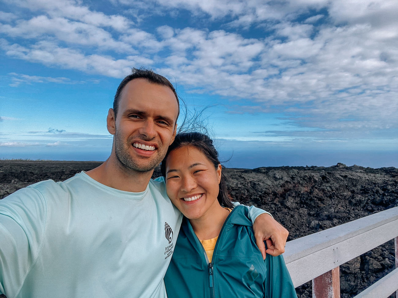 Sarah and Justin at Volcanoes National Park