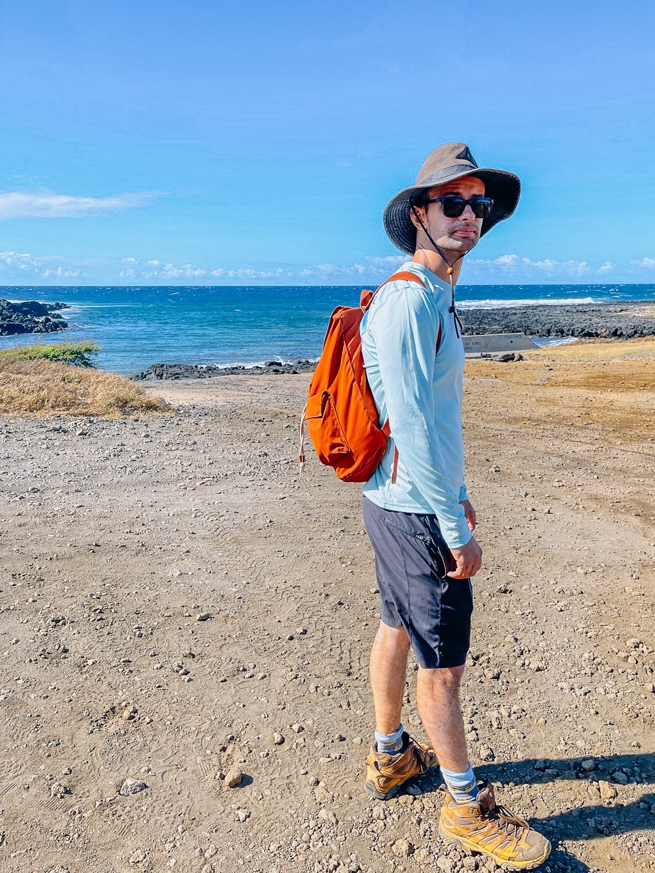 Justin hiking in South of Big Island